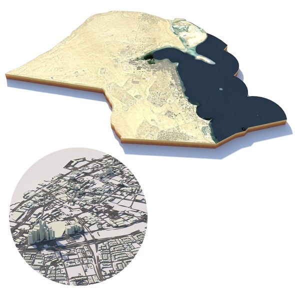 Kuwait Terrain City - 3DOcean Item for Sale