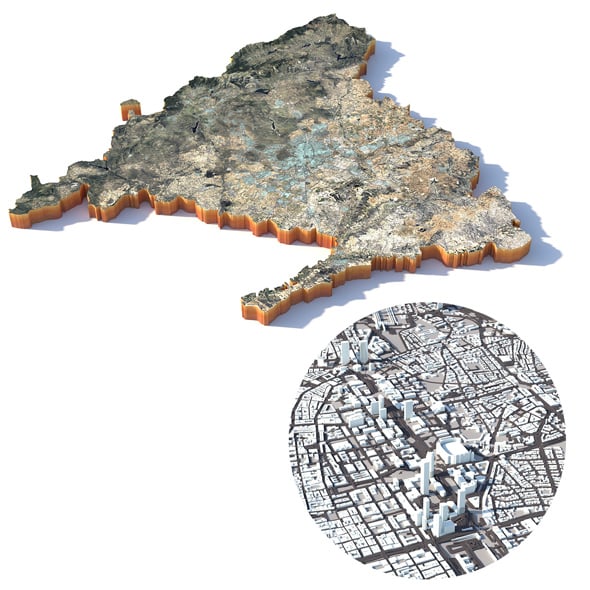 Madrid Terrain City Spain - 3DOcean Item for Sale