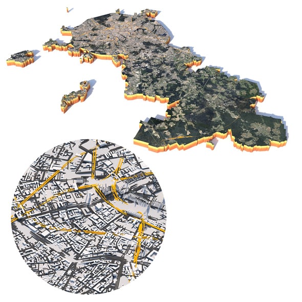 Moscow Terrain City Russia - 3DOcean Item for Sale