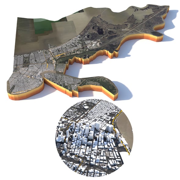 New Orleans Kenner Metairie Louisiana Terrain City USA - 3DOcean Item for Sale