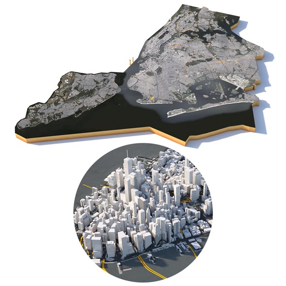 New York Terrain City USA - 3DOcean Item for Sale