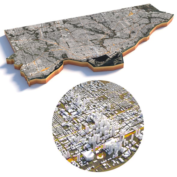 Toronto Terrain City Canada - 3DOcean Item for Sale