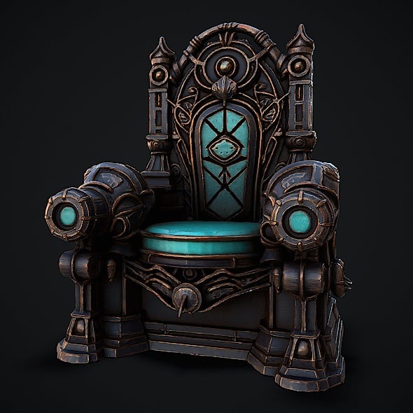 Fantasy Throne 3 Game Ready 3d Model - 3DOcean Item for Sale