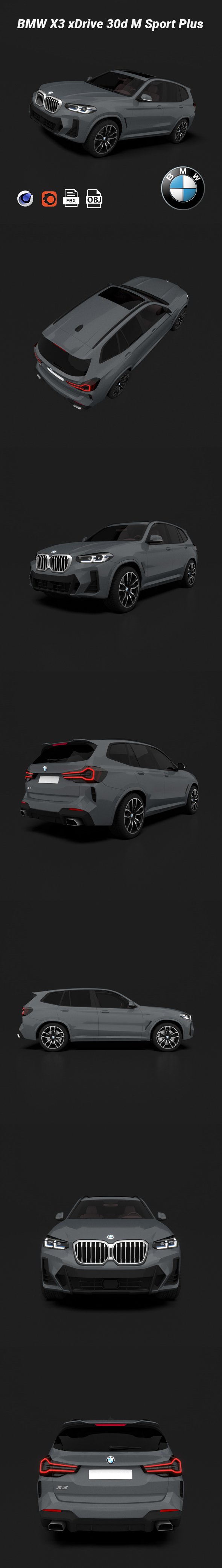 BMW X3 xDrive 30d M Sport Plus - 3DOcean Item for Sale