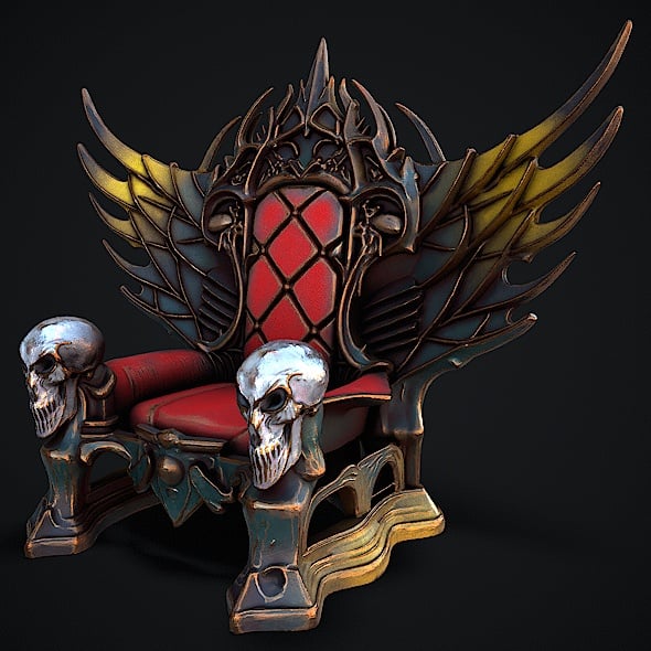 Fantasy Throne 7 Game Ready 3d Model - 3DOcean Item for Sale