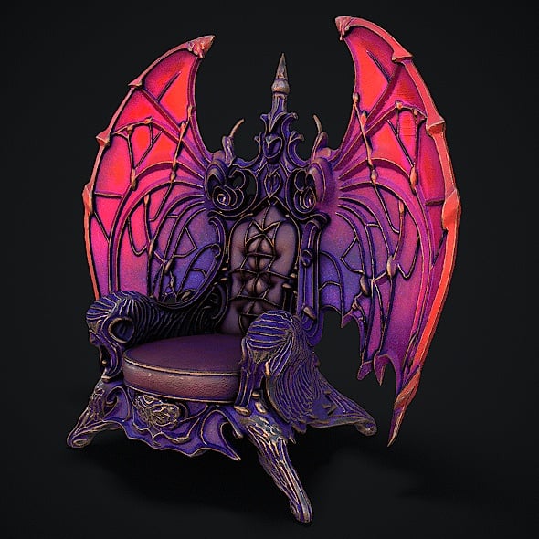 Fantasy Throne 8 Game Ready 3d Model - 3DOcean Item for Sale
