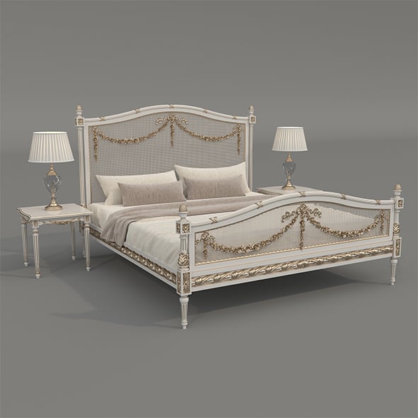 Classic European Style Bed Set 73 - 3DOcean Item for Sale