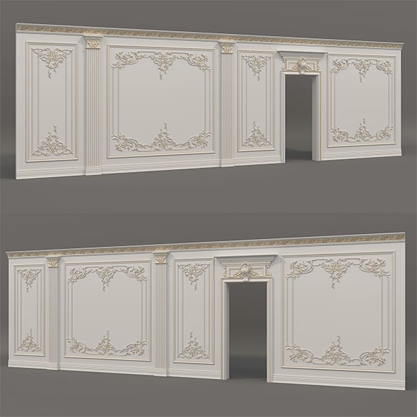 Wall Molding in Classic French Style 55 - 3DOcean Item for Sale