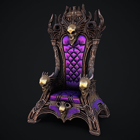 Fantasy Throne 10 Game Ready 3d Model - 3DOcean Item for Sale