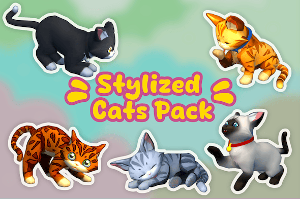 Stylized Cats Pack - 3DOcean Item for Sale