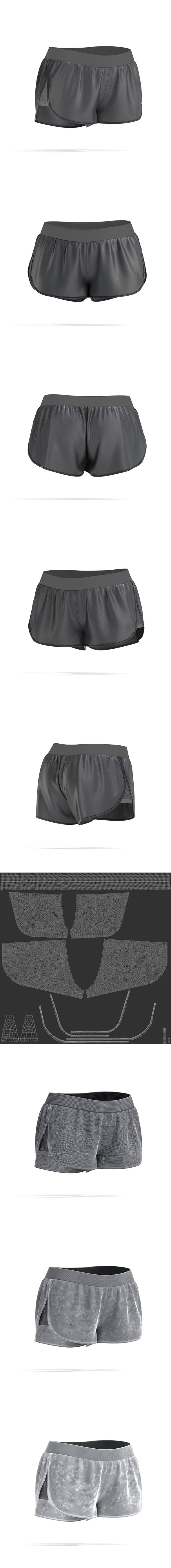 Black Women Shorts - Fitness Sport Panties - 3DOcean Item for Sale