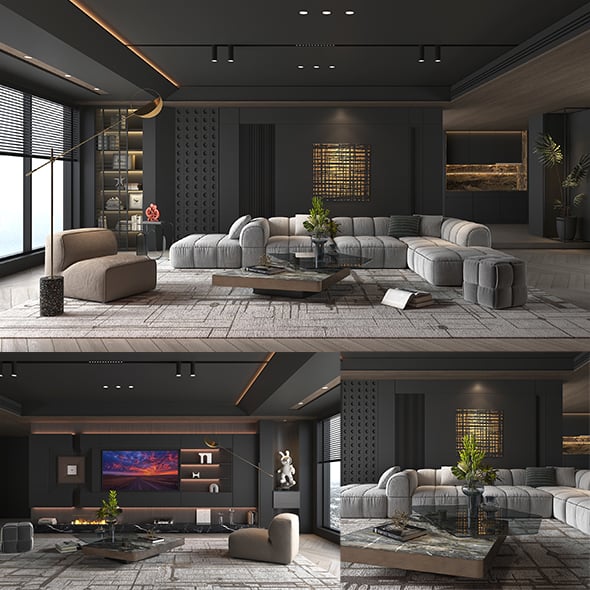 Living Room Scene 21 - 3DOcean Item for Sale