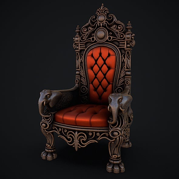 Fantasy Throne 11 Game Ready 3d Model - 3DOcean Item for Sale