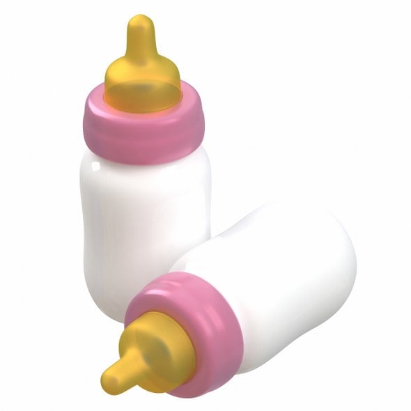 Baby Feeding Bottle Pink - 3DOcean Item for Sale