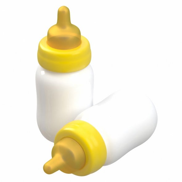 Baby Feeding Bottle Yellow - 3DOcean Item for Sale