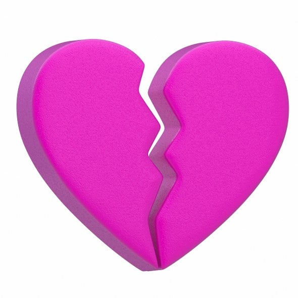 Broken Heart Emoji Pink - 3DOcean Item for Sale