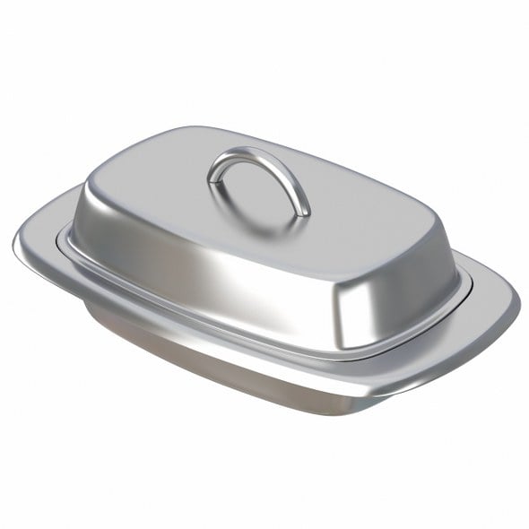 Butter Dish Silver - 3DOcean Item for Sale