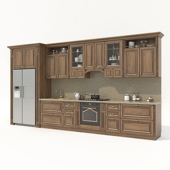 Classic European Style Kitchen Cabinet 25 - 3DOcean Item for Sale