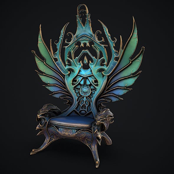 Fantasy Throne 12 Game Ready 3d Model - 3DOcean Item for Sale