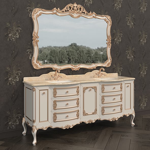 Classic Bathroom Cabinet With Sink - 3DOcean Item for Sale