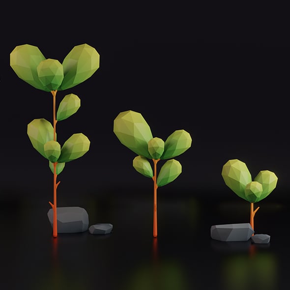 Low Poly Tree Pack - 3DOcean Item for Sale