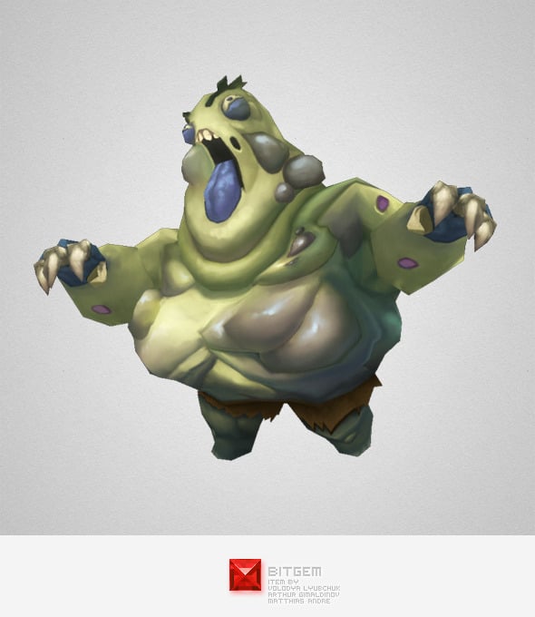 Low Poly Fat Zombie - 3DOcean Item for Sale