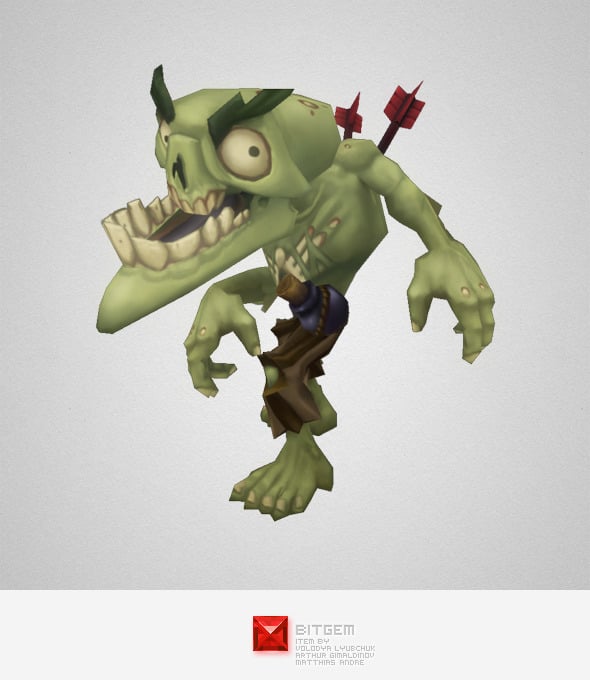 Low Poly Zombie Snapper - 3DOcean Item for Sale