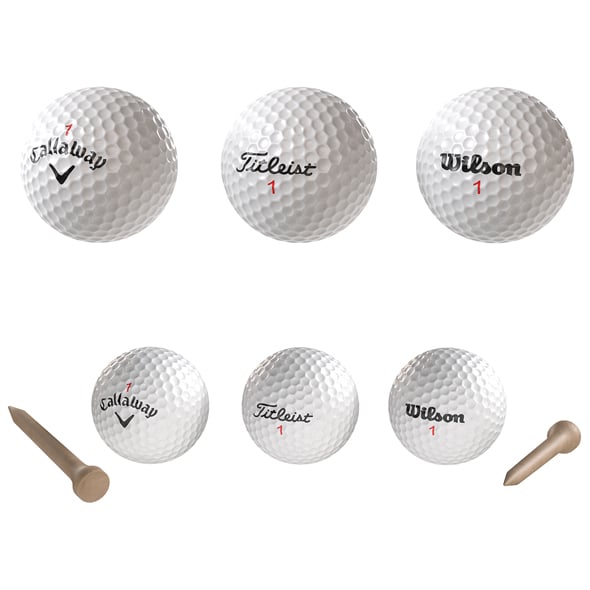 Golf Balls and Tee - 3DOcean Item for Sale