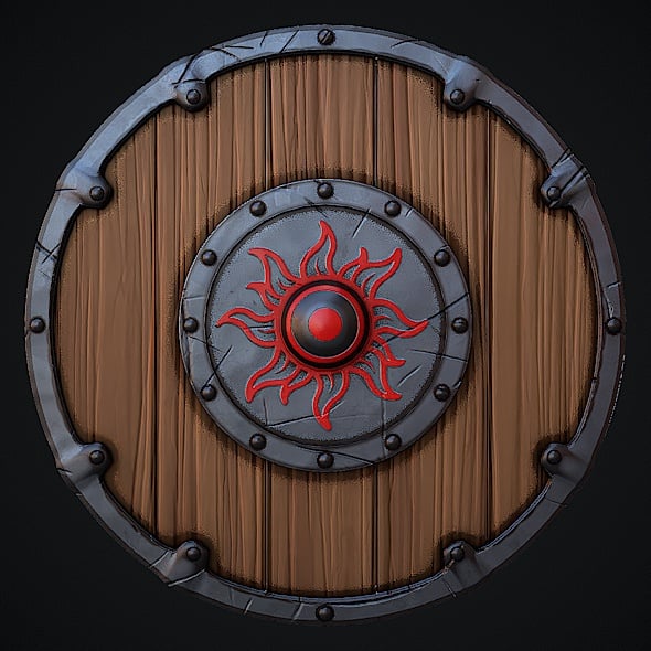 Viking Shield Stylized Game Ready 3d Model - 3DOcean Item for Sale