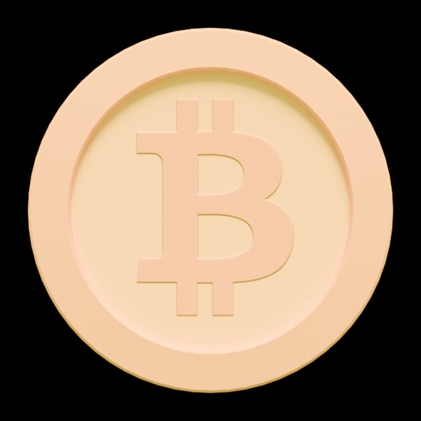 Stylized Bitcoin 3D Model Crypto Coin - 3DOcean Item for Sale