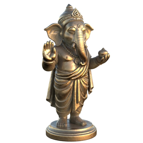 Lord Ganesha Metal Statue - 3DOcean Item for Sale