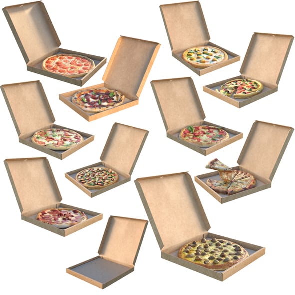 Pizza Box Collection - 3DOcean Item for Sale