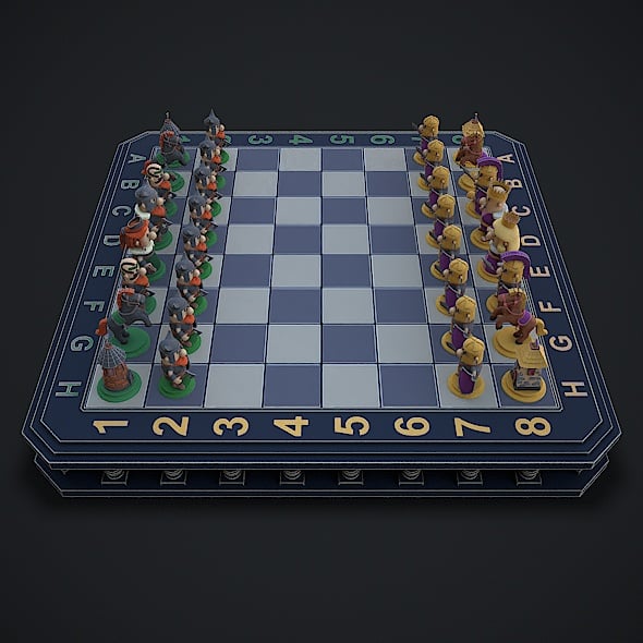 Chess Game Ready 3d Model - 3DOcean Item for Sale