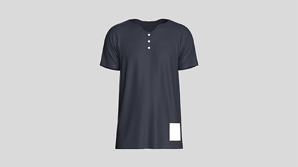 T-Shirt with Button | Marvelous / Clo3d / obj / fbx - 3DOcean Item for Sale