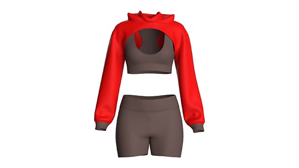 Yoga Hoodie With Shorts | Marvelous / Clo3d / obj / fbx - 3DOcean Item for Sale