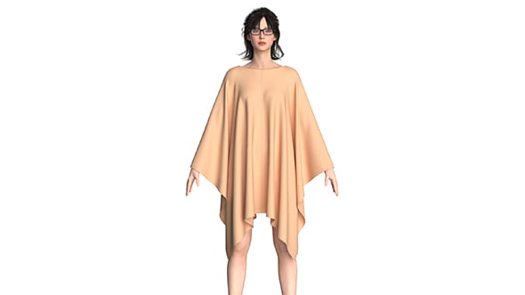 Girls Cape Dress V2 | Marvelous / Clo3d / obj / fbx - 3DOcean Item for Sale