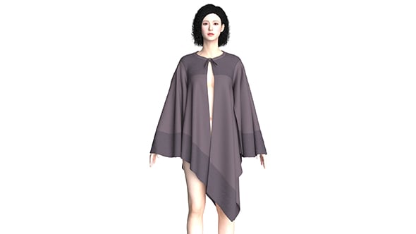 Girls Cape Dress V8 | Marvelous / Clo3d / obj / fbx - 3DOcean Item for Sale
