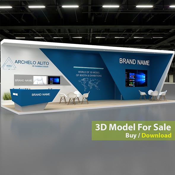 3D Stand Booth - 3DOcean Item for Sale