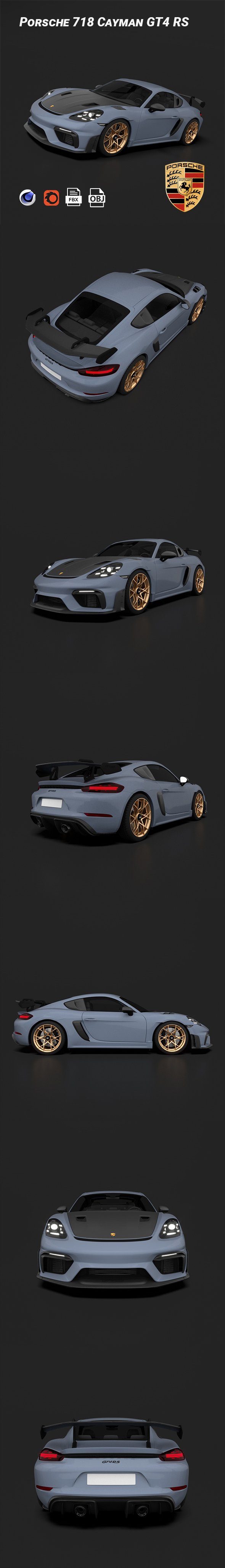 Porsche 718 Cayman GT4 RS - 3DOcean Item for Sale