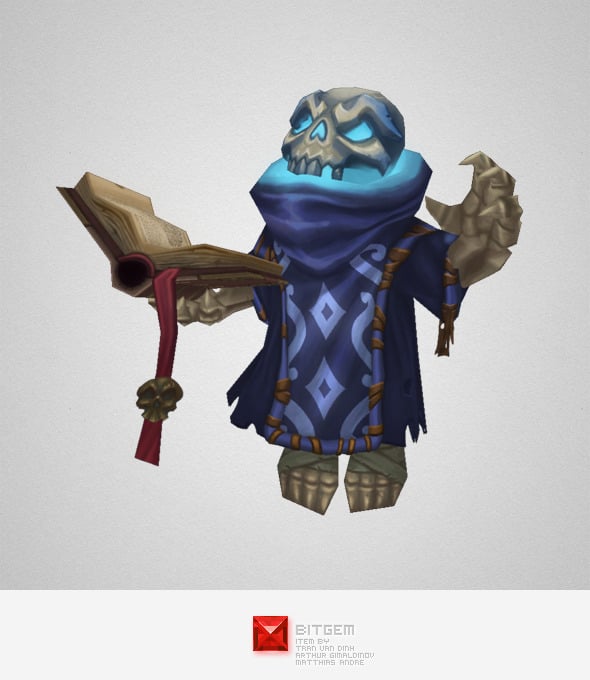 Low Poly Skeleton Mage - 3DOcean Item for Sale