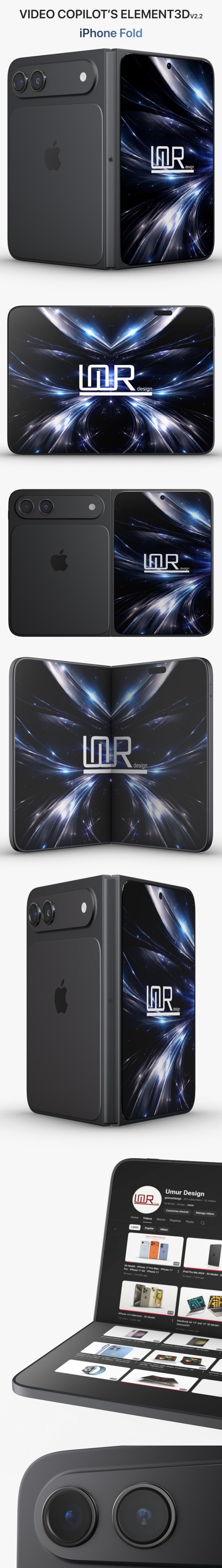 Element3D - iPhone Fold - 3DOcean Item for Sale
