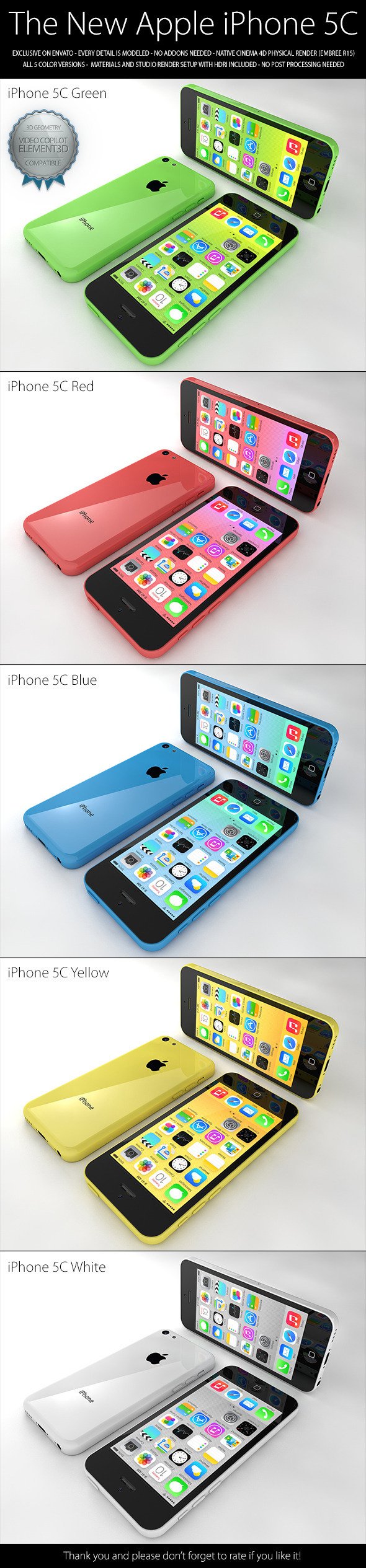 iPhone 5C - 3DOcean Item for Sale