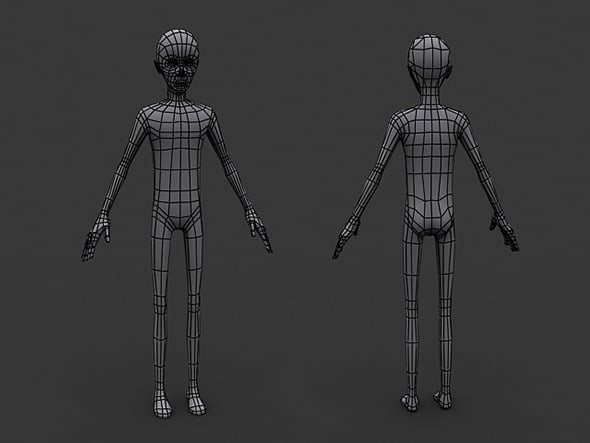 Human Manga Male Base Mesh - Low Poly - 3DOcean Item for Sale