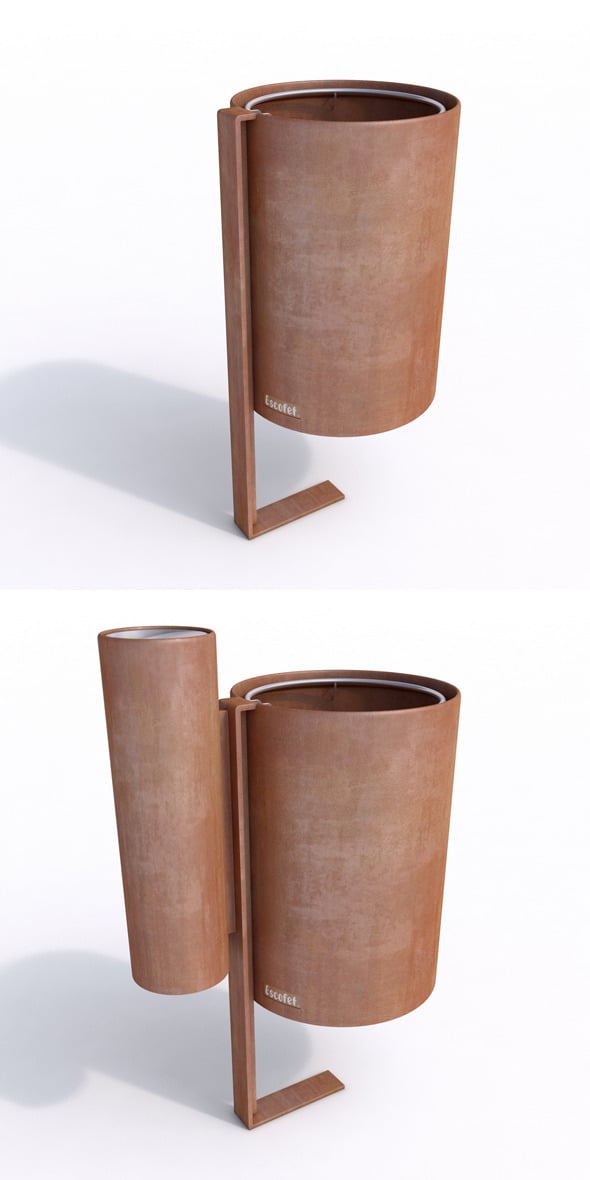 Litter Bin and Ashtray- Escofet MORELLA - 3DOcean Item for Sale