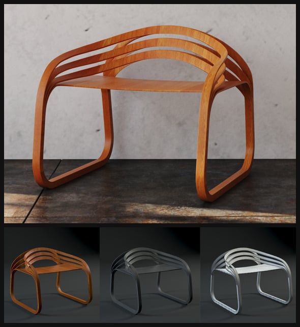 Modern Plywood Chair - 3DOcean Item for Sale