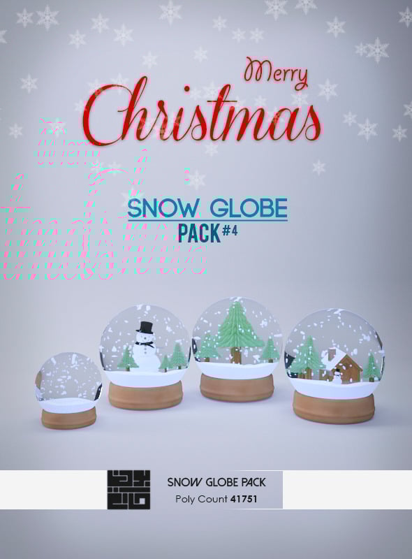 Snow Globe 3D Models Pack - 3DOcean Item for Sale