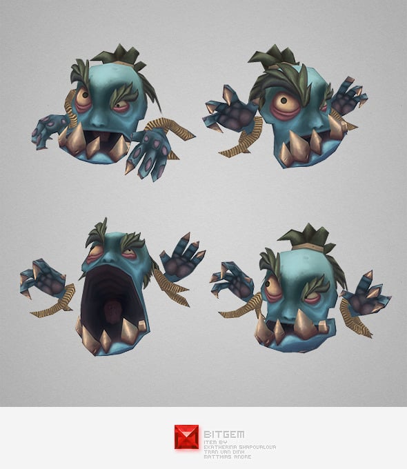 Low Poly Micro Ghoul Gobrot - 3DOcean Item for Sale
