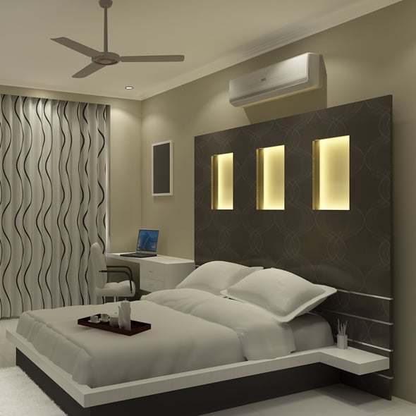 Realistic Bedroom interior 3d - 3DOcean Item for Sale