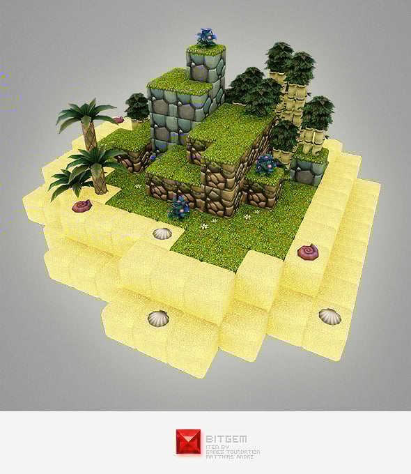 Low Poly Cube World Level Building Set - 3DOcean Item for Sale
