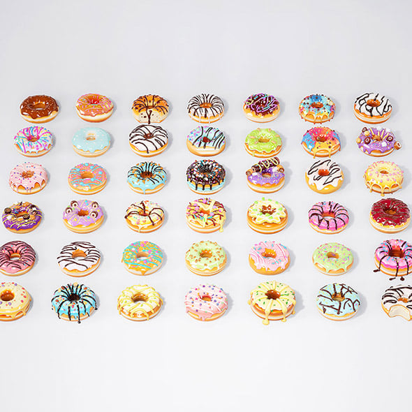 Donut Bread Cake Chocolate - 3DOcean Item for Sale